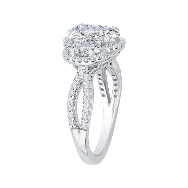 1 CT. T.W. Diamond Three Stone Twist Split Shank Engagement Ring in 10K  White Gold | Zales