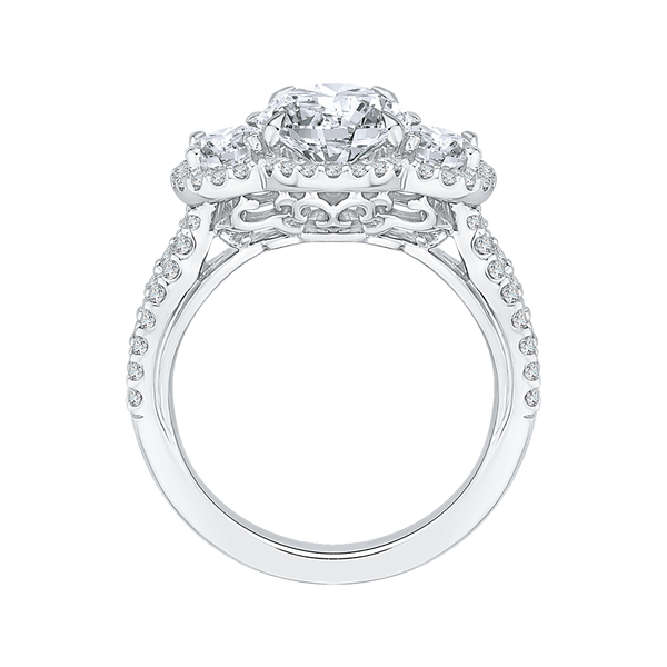 14K White Gold 1ctw 3-Stone Split Shank Diamond Engagement Ring - 8657318 |  HSN