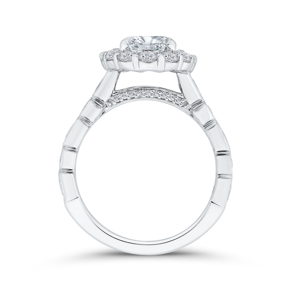 Diamond Halo Engagement Ring in 14K White Gold (Semi-Mount) Image 4 The Stone Jewelers Boone, NC