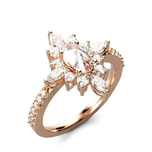 Sunburst halo on sale engagement ring