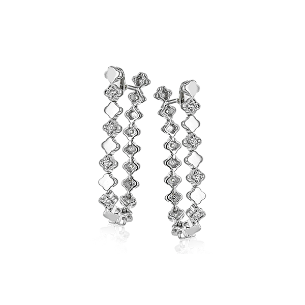 18k White Gold Diamond Hoop Earrings Diamonds Direct St. Petersburg, FL
