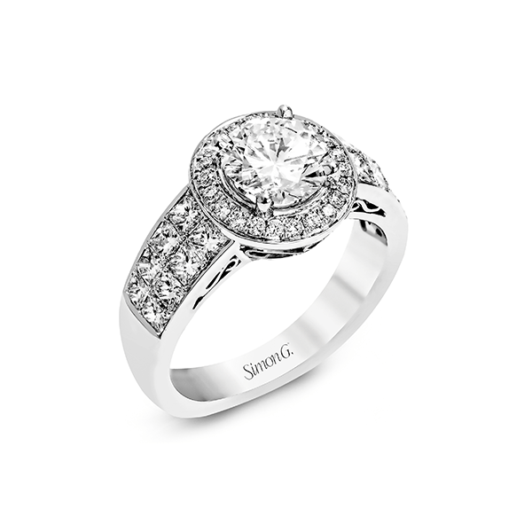 18k White Gold Semi-mount Engagement Ring Saxons Fine Jewelers Bend, OR