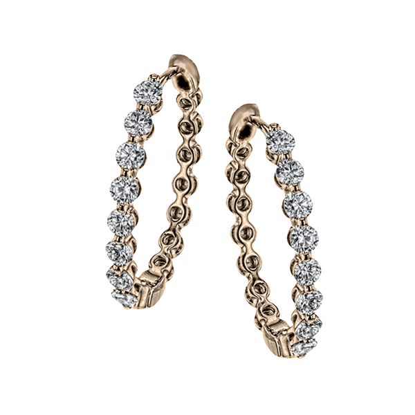 18k Rose Gold Diamond Hoop Earrings Diamond Showcase Longview, WA
