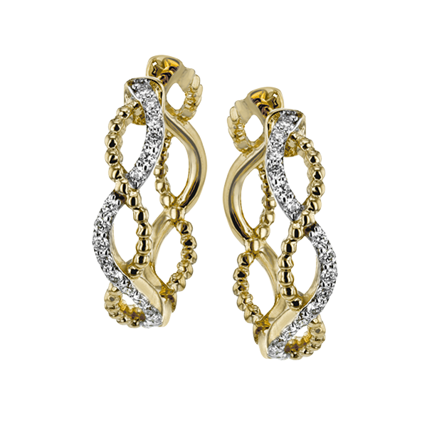 18k Two-tone Gold Diamond Hoop Earrings D. Geller & Son Jewelers Atlanta, GA