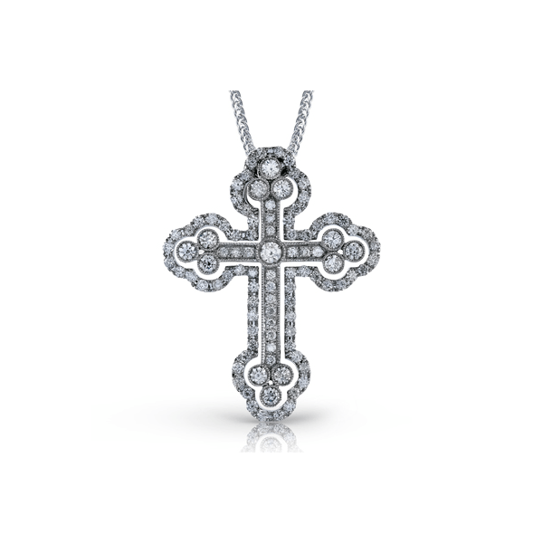 18k White Gold Diamond Cross Dondero's Jewelry Vineland, NJ