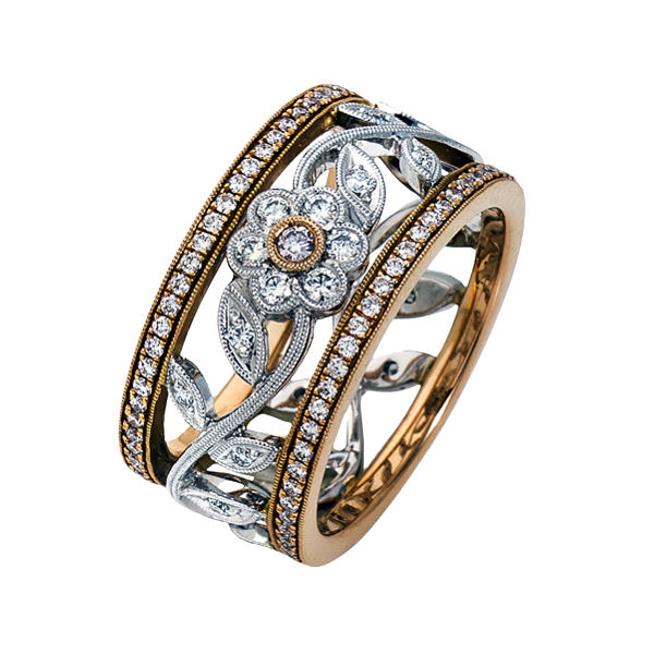 18k White & Rose Gold Diamond Fashion Ring Diamond Showcase Longview, WA