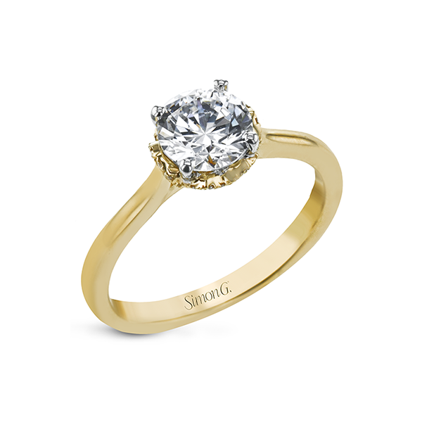 18k Yellow Gold Semi-mount Engagement Ring Dondero's Jewelry Vineland, NJ