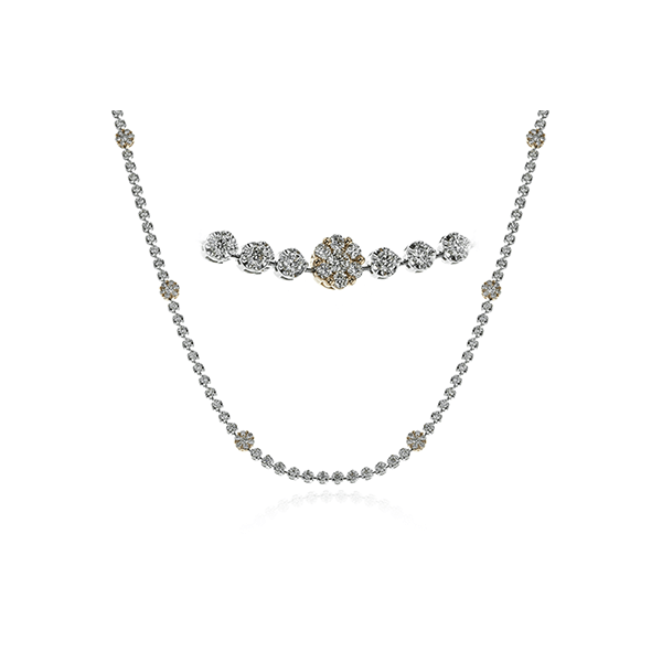 18k White & Rose Gold Diamond Necklace Dondero's Jewelry Vineland, NJ