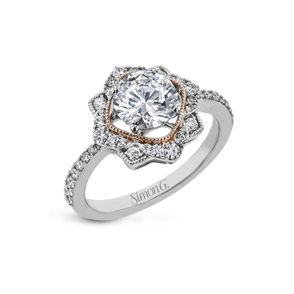 18k White & Rose Gold Semi-mount Engagement Ring Bell Jewelers Murfreesboro, TN