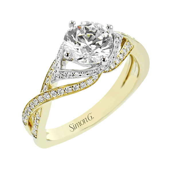 18k Two-tone Gold Semi-mount Engagement Ring Bell Jewelers Murfreesboro, TN