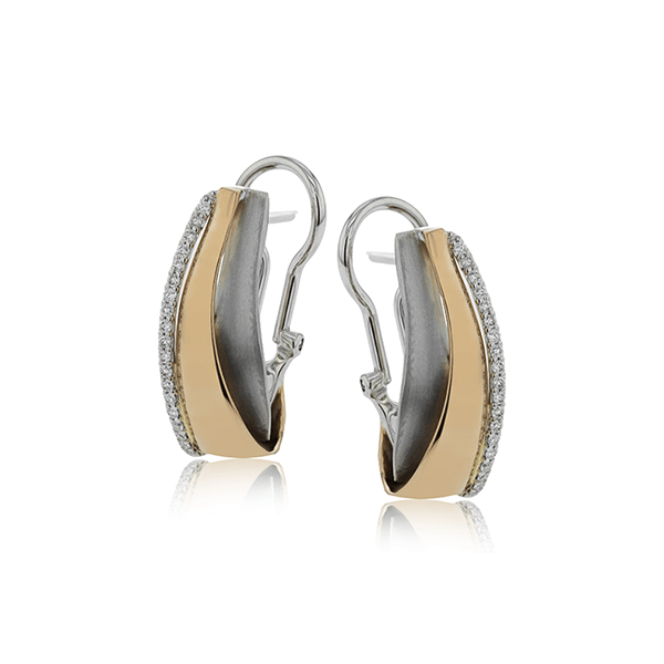 18k White & Rose Gold Diamond Earrings Diamonds Direct St. Petersburg, FL