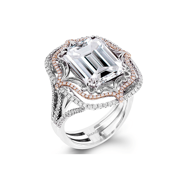 18k White & Rose Gold Gemstone Fashion Ring Diamond Showcase Longview, WA