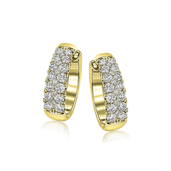 18k Yellow Gold Diamond Hoop Earrings James & Williams Jewelers Berwyn, IL