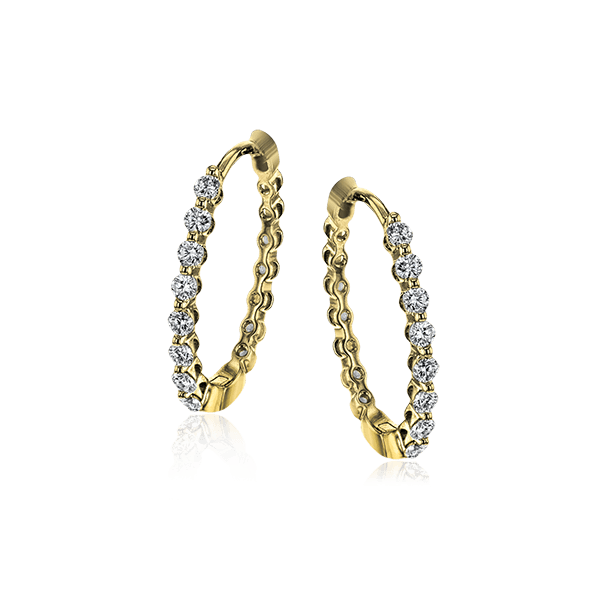 18k Yellow Gold Diamond Hoop Earrings Sergio's Fine Jewelry Ellicott City, MD