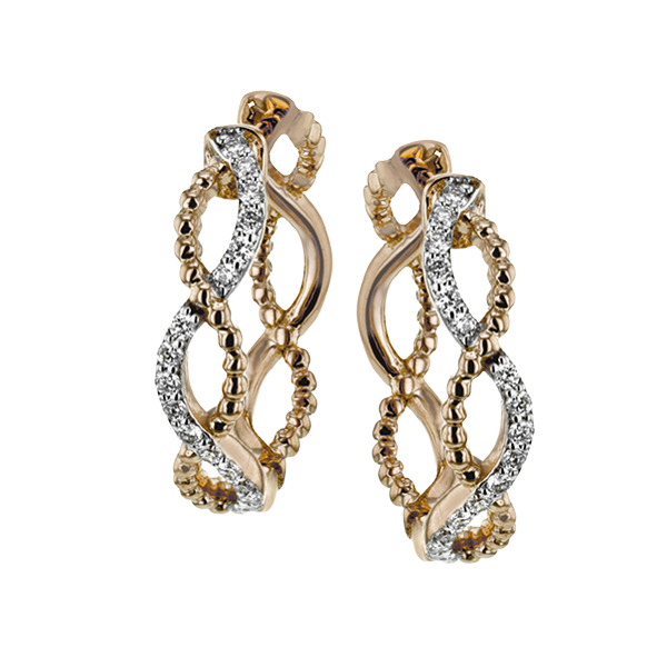 18k White & Rose Gold Diamond Hoop Earrings The Diamond Shop, Inc. Lewiston, ID