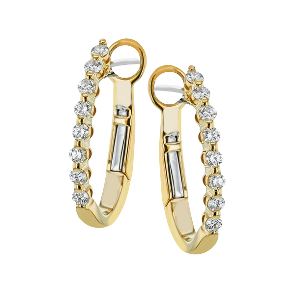 18k Yellow Gold Diamond Hoop Earrings The Diamond Shop, Inc. Lewiston, ID