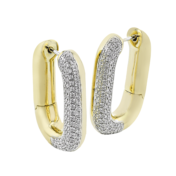 18k Two-tone Gold Diamond Hoop Earrings James & Williams Jewelers Berwyn, IL