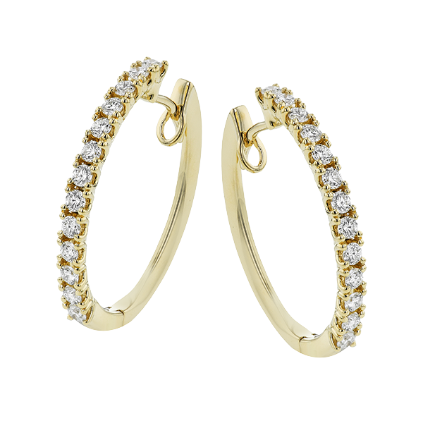 18k Yellow Gold Diamond Hoop Earrings Saxons Fine Jewelers Bend, OR