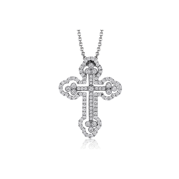 18k White Gold Diamond Cross Diamonds Direct St. Petersburg, FL