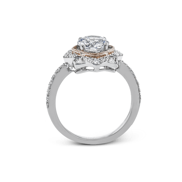 18k White & Rose Gold Semi-mount Engagement Ring Image 3 Bell Jewelers Murfreesboro, TN