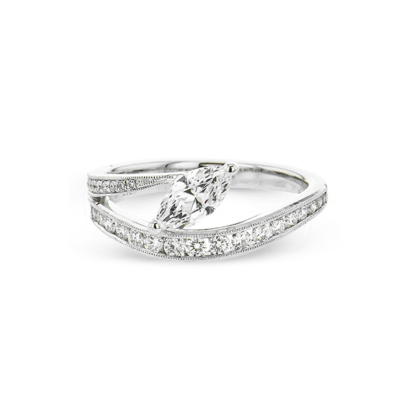 18k White Gold Semi-mount Engagement Ring Image 2 Dondero's Jewelry Vineland, NJ