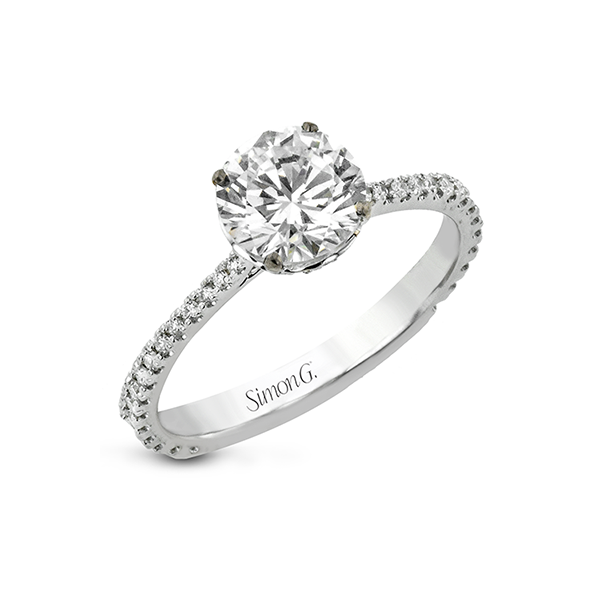 18k White Gold Semi-mount Engagement Ring Dondero's Jewelry Vineland, NJ