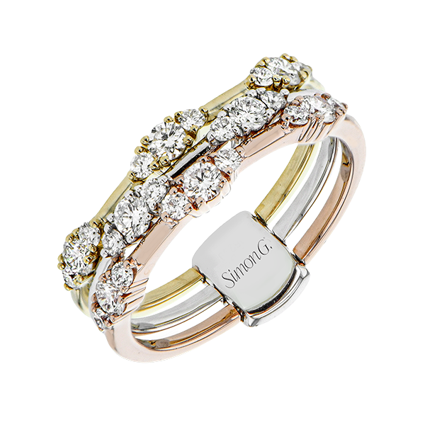 18k Tri-color Gold Diamond Fashion Ring Dondero's Jewelry Vineland, NJ