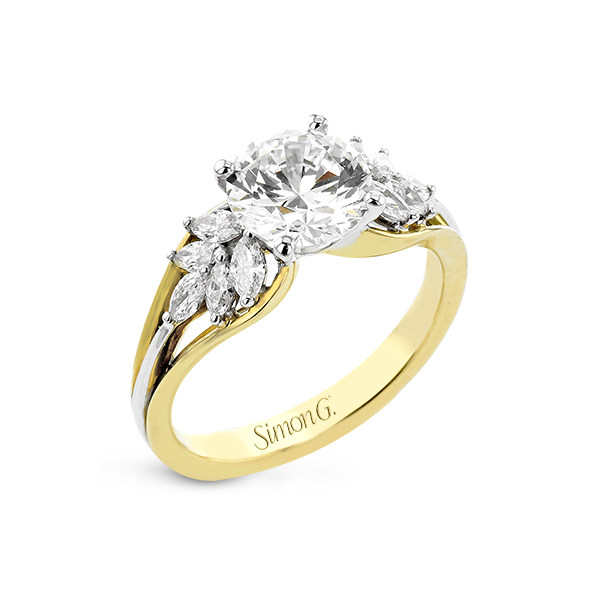 18k Two-tone Gold Semi-mount Engagement Ring Jim Bartlett Fine Jewelry Longview, TX