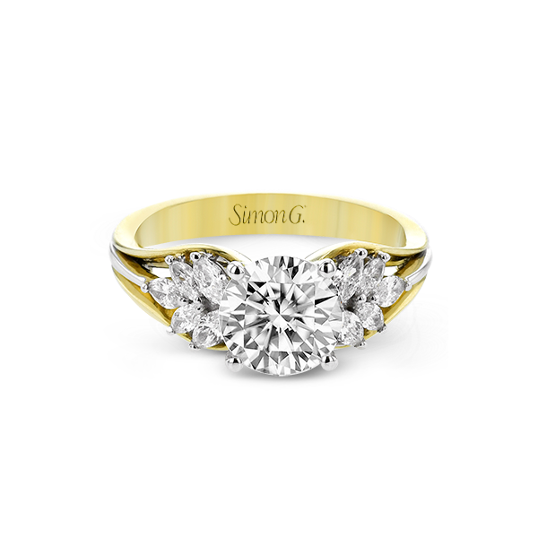18k Two-tone Gold Semi-mount Engagement Ring Image 2 James & Williams Jewelers Berwyn, IL