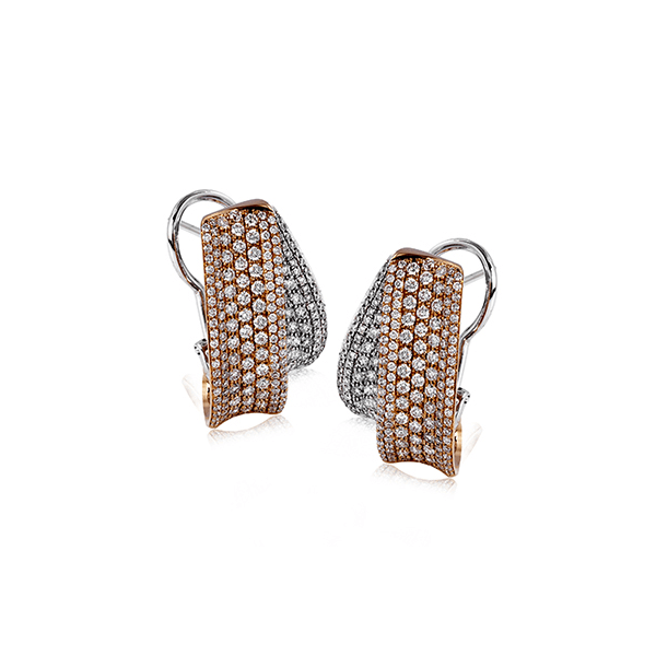 18k White & Rose Gold Diamond Earrings The Diamond Shop, Inc. Lewiston, ID