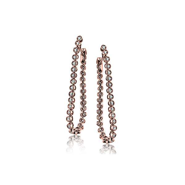 18k Rose Gold Diamond Hoop Earrings Bell Jewelers Murfreesboro, TN