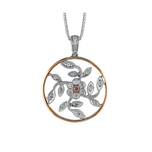 18k White & Rose Gold Diamond Pendant Biondi Diamond Jewelers Aurora, CO