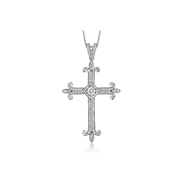 18k White Gold Diamond Cross Bell Jewelers Murfreesboro, TN