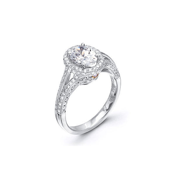 18k White & Rose Gold Semi-mount Engagement Ring Biondi Diamond Jewelers Aurora, CO