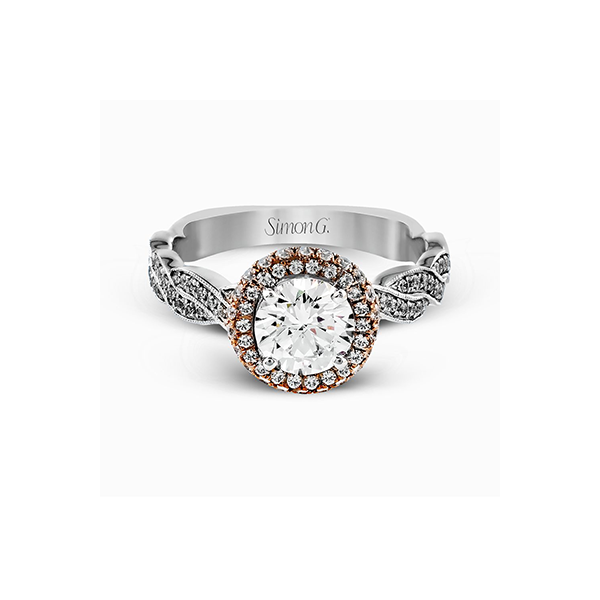 18k White & Rose Gold Semi-mount Engagement Ring Image 2 Diamonds Direct St. Petersburg, FL