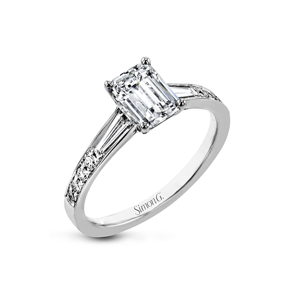 18k White Gold Semi-mount Engagement Ring Saxons Fine Jewelers Bend, OR