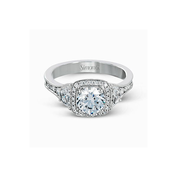 18k White Gold Semi-mount Engagement Ring Image 2 The Diamond Shop, Inc. Lewiston, ID