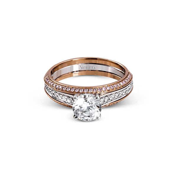 18k White & Rose Gold Wedding Set Image 2 Biondi Diamond Jewelers Aurora, CO