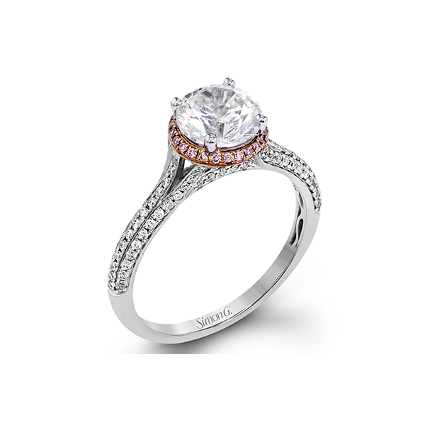 18k White & Rose Gold Semi-mount Engagement Ring Dondero's Jewelry Vineland, NJ