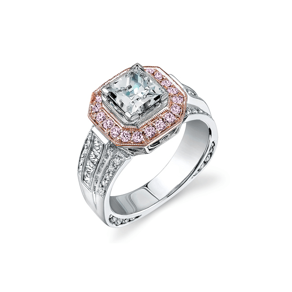 18k White & Rose Gold Semi-mount Engagement Ring Bell Jewelers Murfreesboro, TN