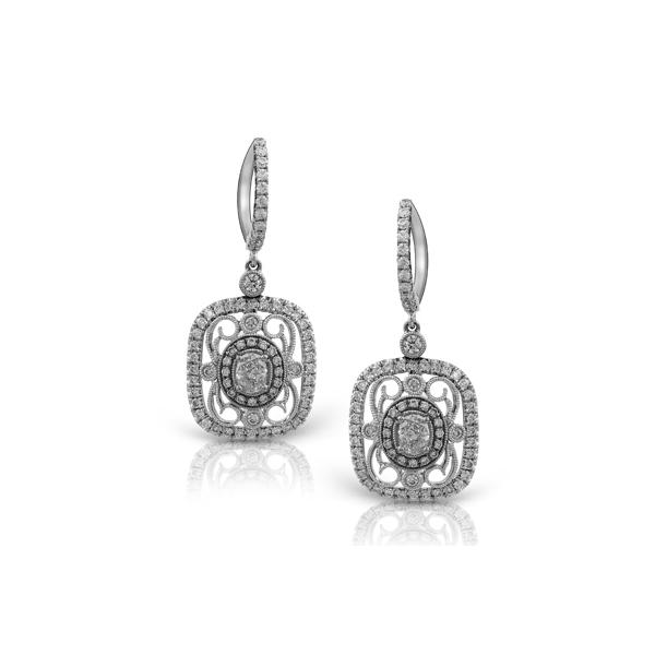 Simon G 18k White Gold Diamond Earrings 33462000 | Van Scoy