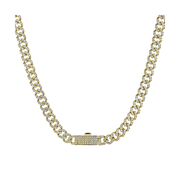 James Free 14K Yellow Gold Small Diamond Padlock Necklace