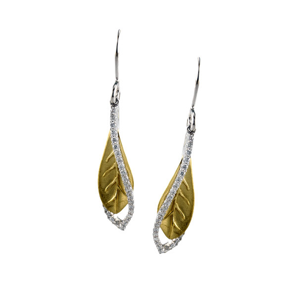 18k Two-tone Gold Diamond Earrings The Diamond Shop, Inc. Lewiston, ID