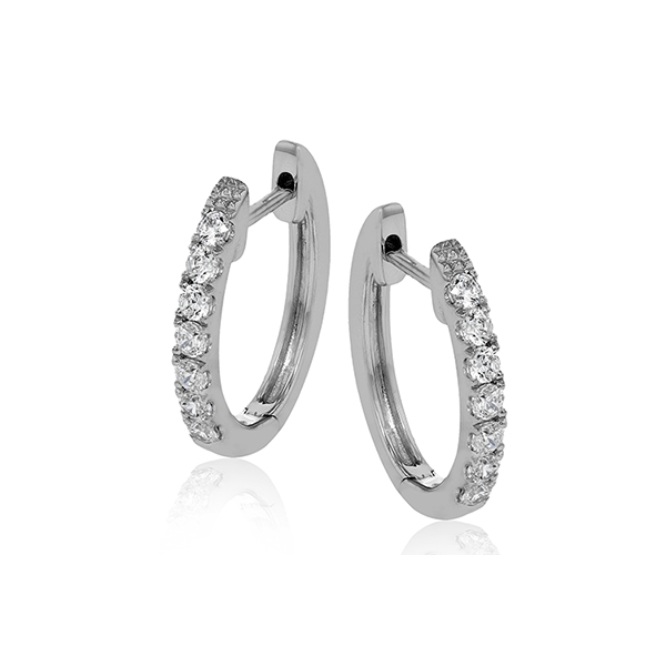 18k White Gold Diamond Hoop Earrings Sather's Leading Jewelers Fort Collins, CO