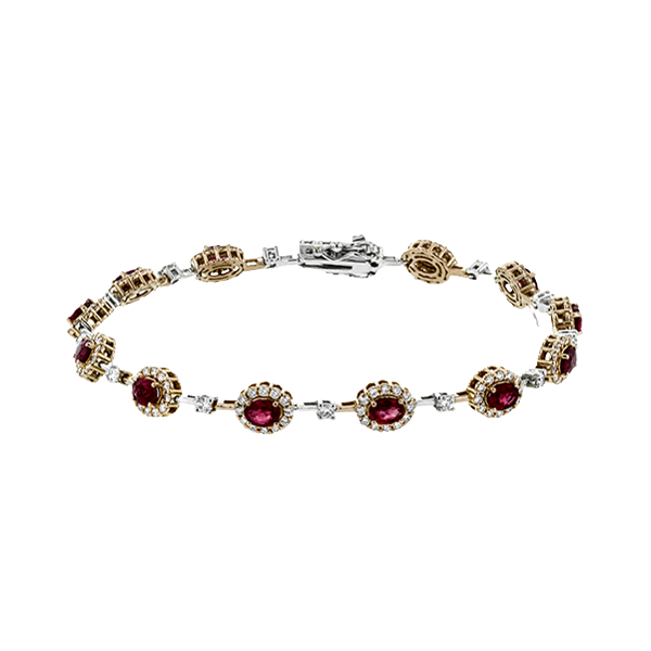 18k White & Rose Gold Gemstone Bracelet Jim Bartlett Fine Jewelry Longview, TX