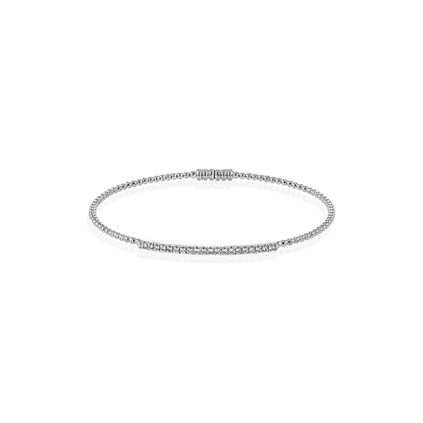 Diamond Hinged Bangle Bracelet In White Gold For Sale At - Foto 8