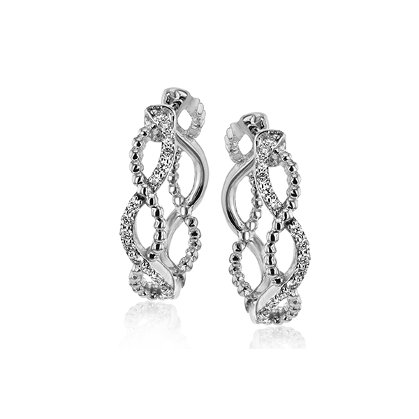 18k White Gold Diamond Hoop Earrings Jim Bartlett Fine Jewelry Longview, TX