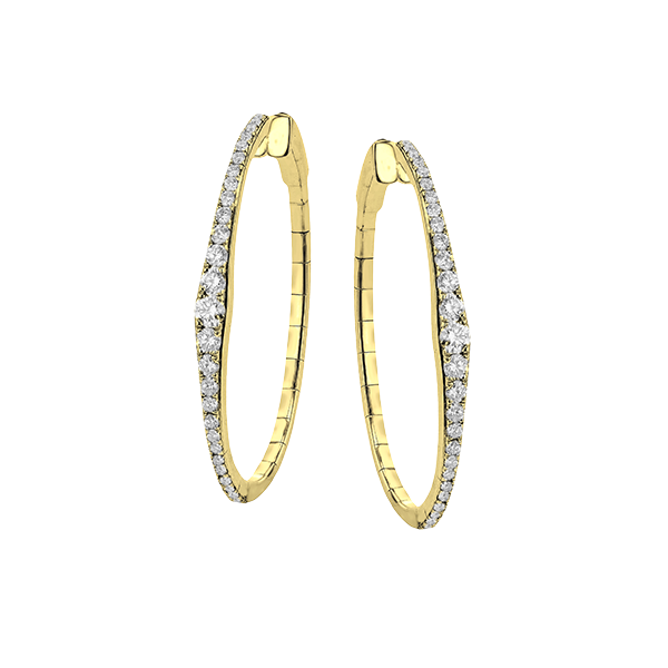 Simon G 18k Yellow Gold Diamond Hoop Earrings, Sergio's Fine Jewelry