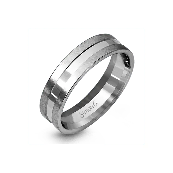 14k White Gold Men's Wedding Band LG105_WHITE_14K_MEN Dondero's