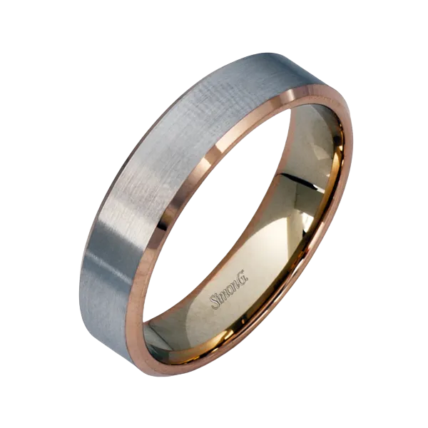 Simon G 18k White Rose Gold Men s Wedding Band Sergio s Fine